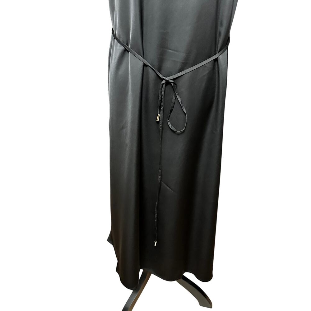 INC Black Halter Midi Dress Belter Waist Sleeveless Classic Chic Elegant 14 NWT - Picture 5 of 12
